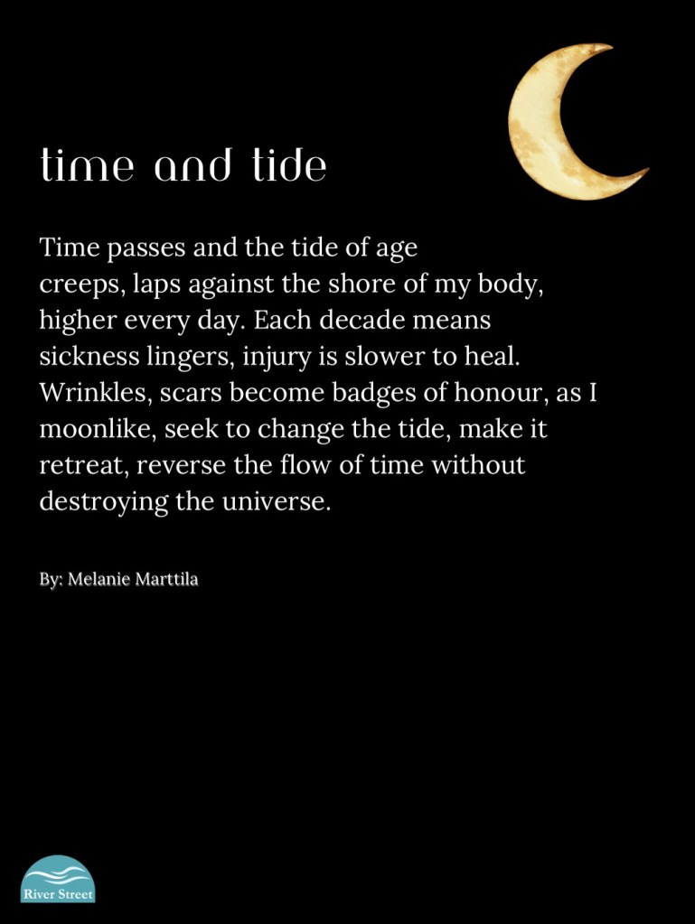 The River Street Writing National Poetry Month promo for "time and tide."