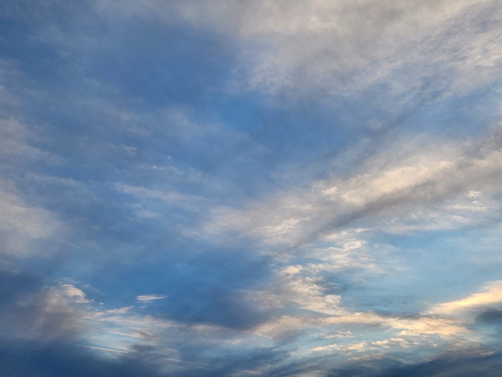 A sky with dynamic clouds.