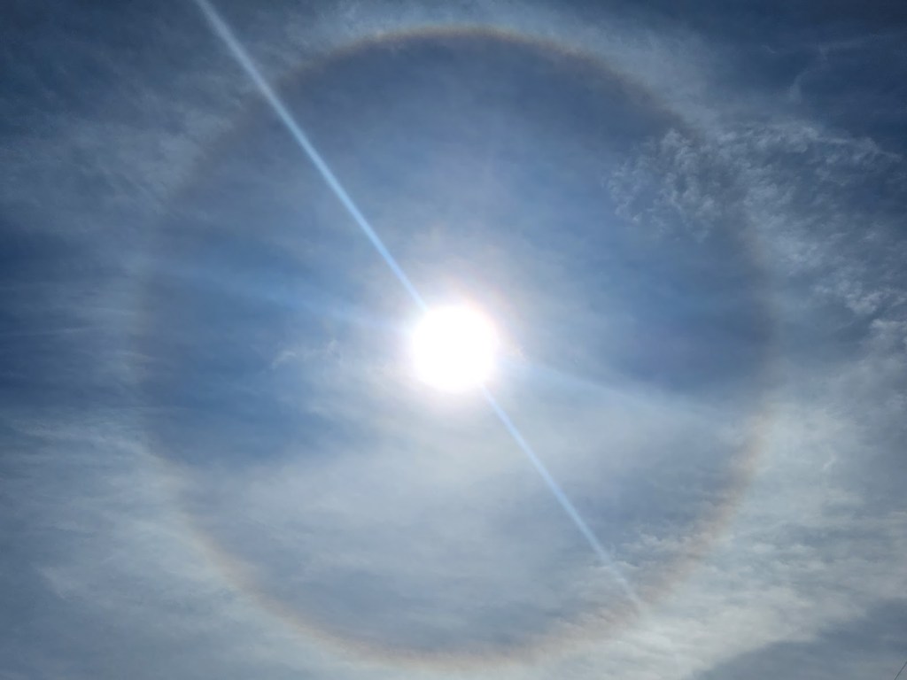 A halo around the sun.