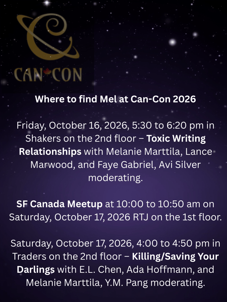Mel's Can-Con 2026 schedule.